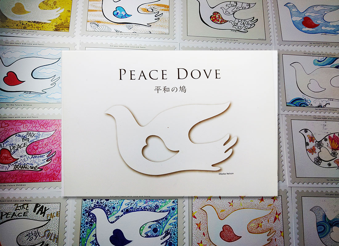 「Peace Dove」（平和の鳩）ポストカード 16枚入り